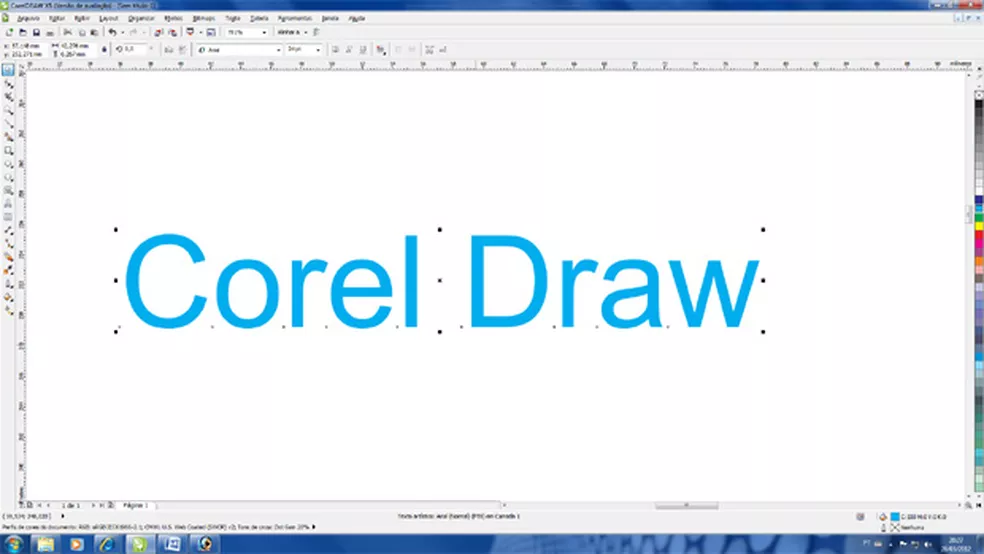 Tela do corel aberta